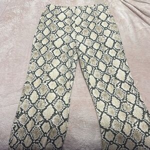 Snake print flare pants